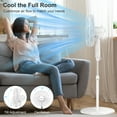 thumbnail image 3 of 16" Pedestal Fan, Adjustable Oscillating DC Standing Fan with Remote for Home, 3 Speeds, Less Noise Cooling Fan, White, 3 of 11