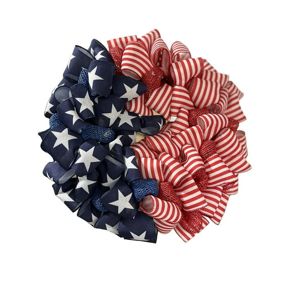 Easdesey 4th of July Wreath for Front Door, 2025 New Patriotic Wreath Handmade Eagle Wreaths, Red White and Blue Flag Wreaths Festival Garland Decoration Front Door Wall Home Decor
