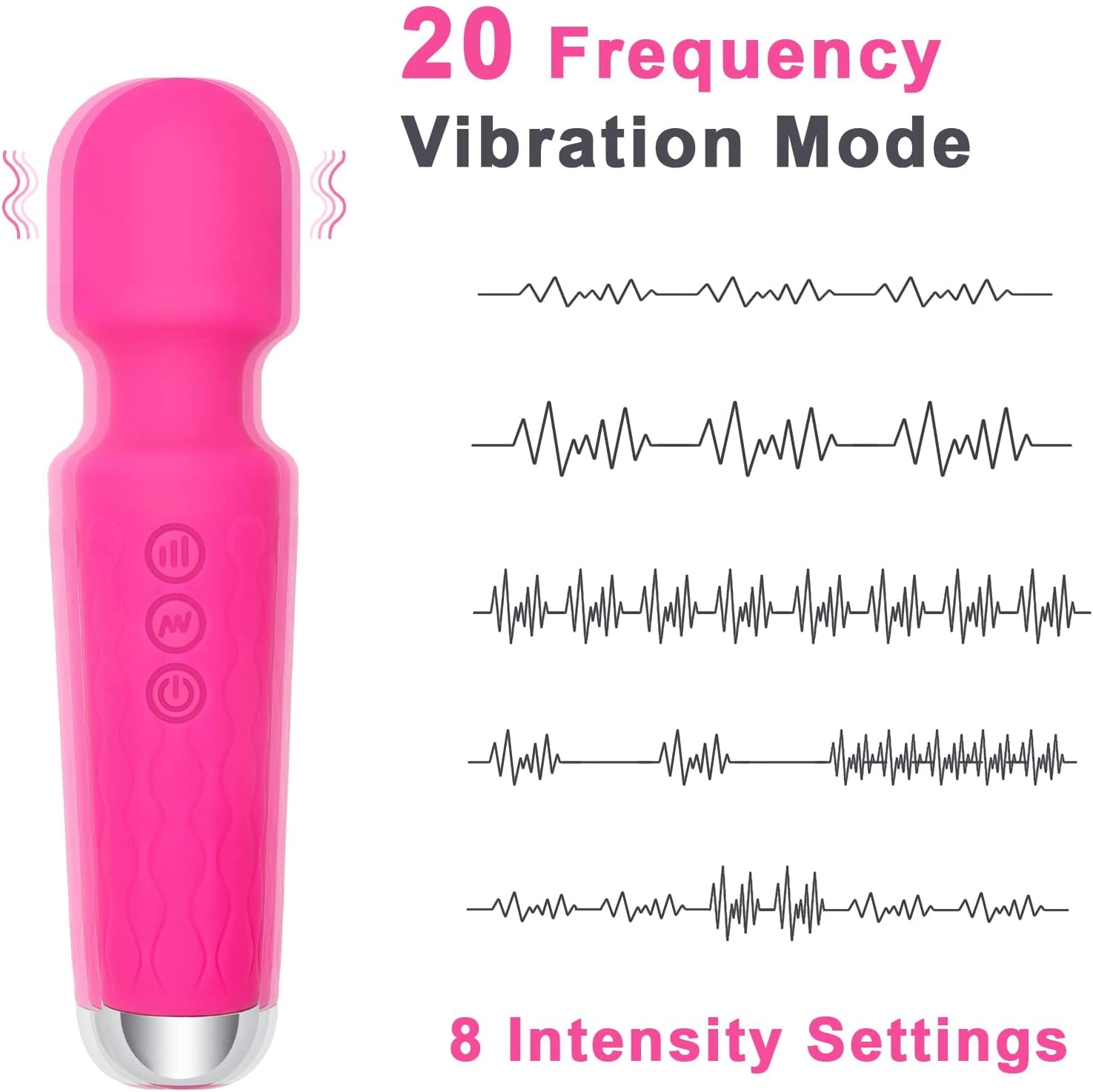 Rechargeable Personal Massager, Torubia Mini Personal Massager for Neck and Shoulder Massager Quiet Massage Tools, Soft Silicone Material with Low Medium and High Power- Stress Away (Pink)