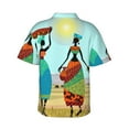 thumbnail image 3 of Balery African Women Print Men's Hawaiian Shirts Short Sleeve Beach Shirt Relaxed Fit Vacation Button Down Shirts-XX-Large, 3 of 9