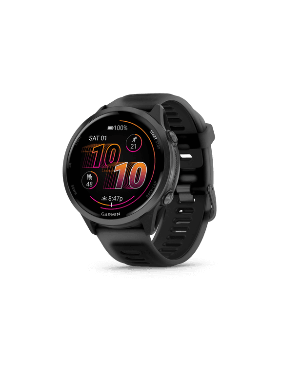 Forerunner 570, 47mm, Advanced GPS Running and Triathlon Smartwatch, AMOLED Display, Training and Recovery Features, Slate Gray Aluminum with Translucent Black/Black Band