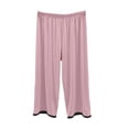 thumbnail image 6 of Ohufall Cropped Loungewear Pants for Women Straight Leg Loose Sleepwear Solid Color Comfort Pajama Pants, 6 of 6