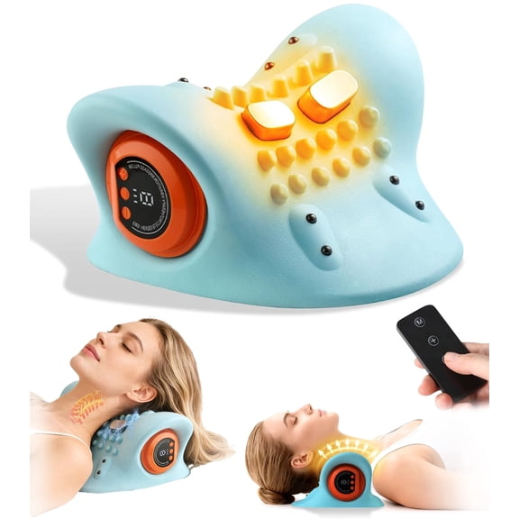 Neck Massager, 4-in-1 Massager, New Upgrade 26° Angle Neck Massager Pillow with Heat, 3 Modes and Multi-Directional Stretch - Neck & Shoulder Relief (1PCS)