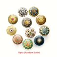 thumbnail image 3 of 10 Mix Vintage Look Flower Ceramic Knobs, Ceramic Cabinet Knobs, Round Boho Drawer Pulls Decorative Handles, for Bedroom/Kitchen/Bathroom, Great Housewarming Gifts, Industrial Hardware Accessories, 3 of 9