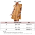 thumbnail image 2 of Vestido de verano con manga casquillo y volantes para mujer, cuello en V, cordón, color puro, vestido de túnica informal, naranja claro L, 2 of 2