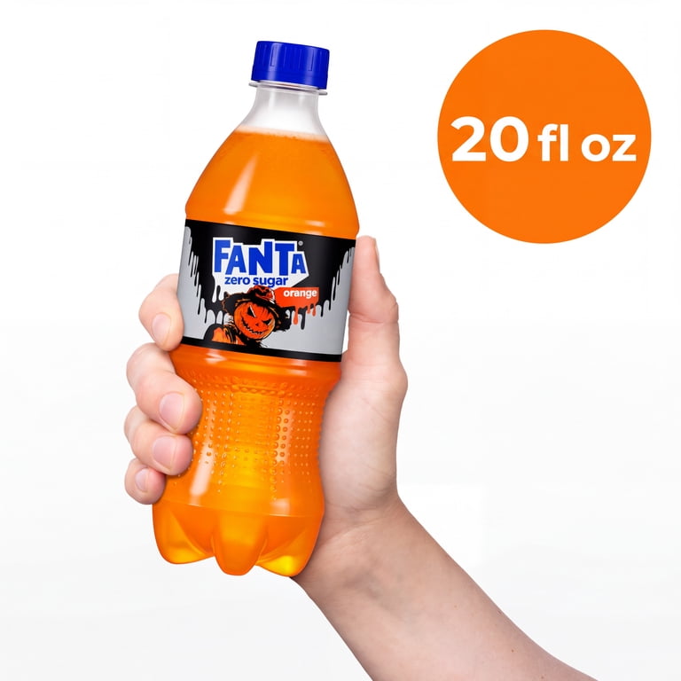 4 pack) Fanta Zero Sugar Orange Soda Pop Bottle, 20 fl oz