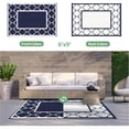 thumbnail image 2 of DEORAB Outdoor Rugs Waterproof Plastic Straw Mat 6'x9' Reversible for RV Patio Deck Beach Blue & White, 2 of 9