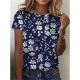 thumbnail image 2 of Camiseta holgada de manga corta para mujer, ropa informal con cuello redondo, Harajuku, con estampado de retales, Tops de calle 2022, 2 of 4