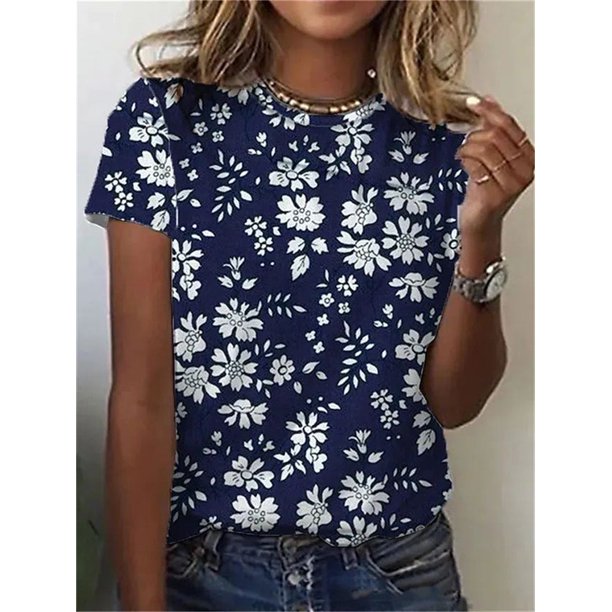 Camiseta holgada de manga corta para mujer, ropa informal con cuello redondo, Harajuku, con estampado de retales, Tops de calle 2022