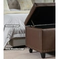 thumbnail image 6 of Tbfit Long Ottoman with Storage, 50.8" Faux Leather End of Bed Bench with Safety Hinge, Entryway Benches Large Storage Ottoman Bench for Bedroom, Living Room, Holds up to 660 lb(Dark Brown), 6 of 17