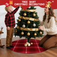 thumbnail image 5 of 36 Inch Christmas Tree Skirt – Velvet Plush Tree Mat, Soft Thickened Polyester with Red Ties, Single-Sided Printing, Available in 30in/36in/48in, Perfect for Holiday Xmas Tree Decoration, 5 of 7