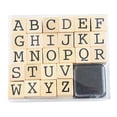 thumbnail image 6 of Wooden Rubber Stamps Stamper Seal Set Mini Stamps Stamping Symbol Stamp Alphabet Uppercase, 6 of 8
