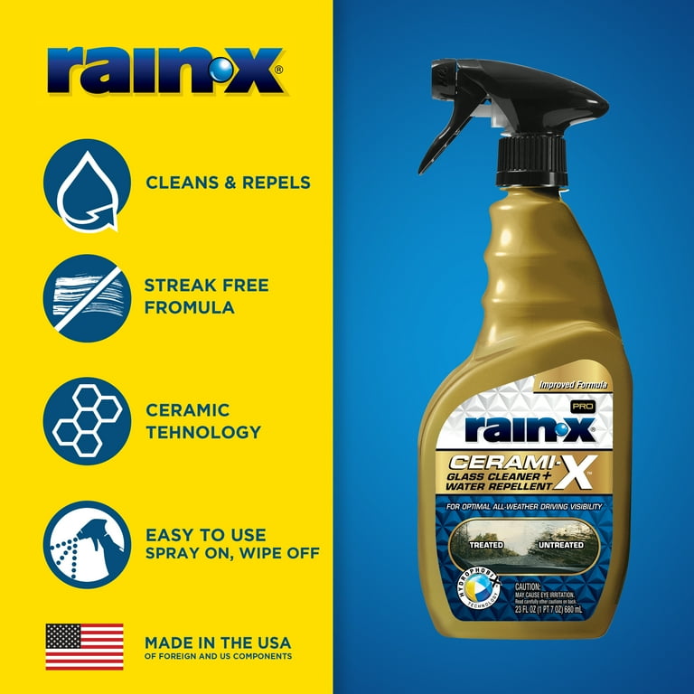 Rain-X Pro Cerami-X Glass Cleaner + Water Repellent, 23 oz
