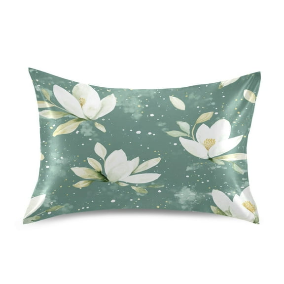 Watercolor Magnolias Luxury Silky Soft Pillowcase Standard Size Wrinkle Resistant Envelope Closure 20x26in