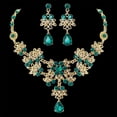 thumbnail image 3 of ANXPTME Teardrop Clear for Rhinestone Necklace Earrings Set Bridal Wedding for Engagemen, 3 of 9