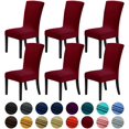 thumbnail image 1 of Velvet Chair Covers for Dining Room Set of 6, Stretchy Dining Chair Covers, Washable Kitchen Chair Slipcovers, Classy Decor for Home and Banquet (Red Dahlia, 6 Pack), 1 of 7