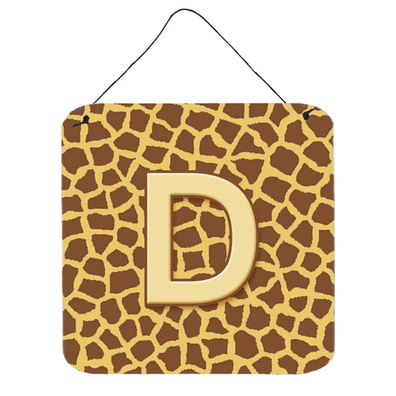 Letter D Initial Monogram - Giraffe Wall or Door Hanging Prints