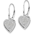 thumbnail image 2 of 14k White Gold Diamond Fancy Heart Leverback Earrings - 24mm Natural Diamonds, 2 of 5