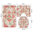 thumbnail image 3 of Pioneer Flower Floral Print Pattern Bathroom Rugs Sets 3 Piece,Toilet Cover Set,Absorbent Non Slip Bathroom Mats Sets with U-Shaped Contour Rug Toilet Rug Set, 3 of 5