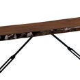 thumbnail image 3 of Benzara BM183652 Rectangle Metal Frame Bench With Wooden Seat, Gray And Brown, 3 of 4