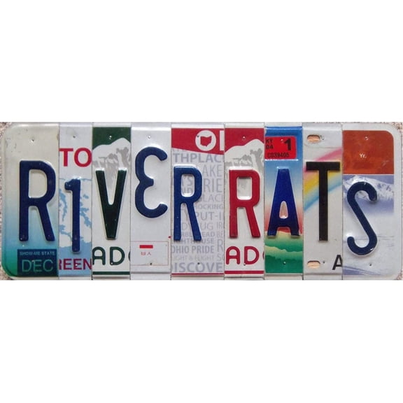 River Rats Unique Metal Wall Decor for Home, Bar, Diner, Pub, 4x16 Inches Fun Kitchen Decor, Unique Drinking Sign, Funny Bar Signs, Vintage Kitchen Signs