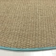 thumbnail image 3 of SAFAVIEH Natural Fiber Arbor Bordered Area Rug, Natural/Teal, 4' x 4' Round - Coastal Design, Natural & Teal, Seagrass, Ideal for Entryway, Kitchen, Living Room, Office, 3 of 8