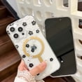 thumbnail image 3 of For iPhone 15 Pro Max Phone Case,Compatible With Mag-Safe,Floral Print Back,Crystal Transparent Back,Ultra Slim PC + TPU Shockproof Anti-fall Durable Cover,Non-slip Thin Fit Phone Case,E, 3 of 10