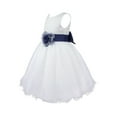 thumbnail image 2 of iEFiEL Kids Toddler Girls Navy Blue Flower Girls Dress Formal Wedding Pageant Party Dress, 2 of 7