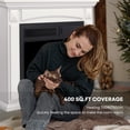 thumbnail image 3 of 27" Electric Fireplace with Mantel, Indoor Fireplace Heater with Realistic and Adjustable Brightness, Modern Fireplace with Mantel for Living Room, 750W/1500W, 3 of 6