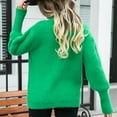 thumbnail image 4 of Oplxuo Women's Soft Fuzzy Turtleneck Knit Sweater 2024 Fall Winter Casual Long Sleeve Pullover Loose Jumpers Tops, 4 of 7