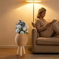 thumbnail image 3 of Rattan Woven Elevated Plant Pot with Tripod Stand, Boho Floor Standing Flower Basket, Indoor Home Decor Potted Plant Planter, 3 of 7