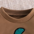 thumbnail image 4 of PEASKJP Toddler Baby Boy Clothes Outfits Long Sleeve Solid Sweatshirt and Pants 2 Piece Fall Winter Sweatsuit Set 1-5T Baby Halloween Clothes (Brown,6-12 Months), 4 of 9