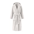 thumbnail image 4 of Zormilly Robes for Women Plush Fleece Long Hooded Nightgowns with Pockets Warm Fashion Casual Fluffy Soft Bathrobes,S-2XL, 4 of 7