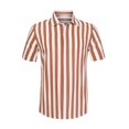 thumbnail image 1 of Lars Amadeus Camisa a rayas de verano para hombre, manga corta, casual, con botones, camisas de playa blanco y amarillo S, 1 of 6