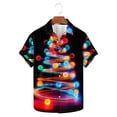 thumbnail image 2 of JURANMO Purses For Women Clearance Big and Tall Hawaiian Shirts for Men Funny Christmas Tree Graphic Tees Tops Casual Button Down Short Sleeve Blouse Tropical Vacation Holiday Beach Shirt Black L, 2 of 6