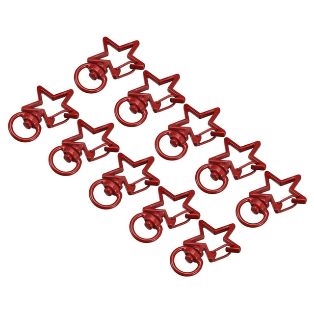Unique Bargains Swivel Clasps Snap Hook, Star Shape Lobster Claw Clasp for DIY Red 16Pcs