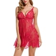 thumbnail image 4 of Pyjama en Dentelle pour Femmes Nuisette Babydoll Florale G-String, 4 of 5