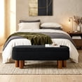 thumbnail image 2 of StorageWorks Flip Top Upholstered Storage Bench with Solid Wood Leg for Bedroom，Black, 2 of 12