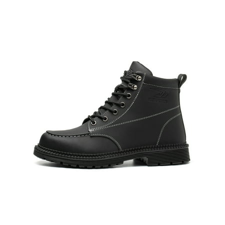 

UKAP Men Construction Breathable Steel Toe Ankle Boot Mens Industrial Puncture-proof Work Boots Anti-collision Mid Top Boots