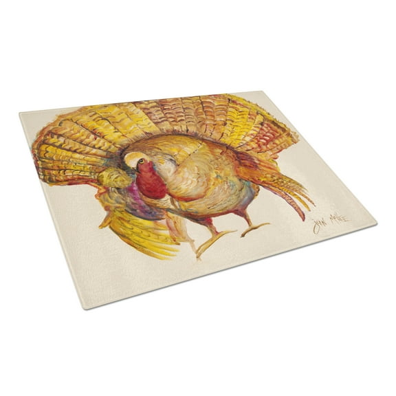 Caroline's Treasures Turkey Glass Cutting Board Large