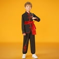 thumbnail image 2 of Weebloom Girls Spring Outfits Tracksuits Children Unisex Long Sleeve Shirt With Trousers Satin Suit Arts Clothing Sets Clothes Set Black 2-3 Years, 2 of 3