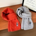 thumbnail image 2 of Elastic Soft Unisex-Like Design (Hand Wash/Dry Clean) - Women's 100% Wool Scarf - Hand-Embroidered Cartoon & Solid Color - Winter Neck Warmer - Thick Warm Windproof Collar, 2 of 12