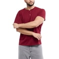 thumbnail image 3 of X RAY JEANS Mens Basic Henley Neck Short Sleeve T-Shirt, Cranberry, XL, 3 of 6
