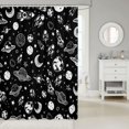 thumbnail image 2 of Manfei Cool Rocket Planet Shower Curtain 72Wx72L,Cartoon Moon Stars Bathroom Curtain,White Black, 2 of 5