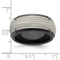 thumbnail image 2 of Edward Mirell Black Titanium and Titanium With Argentium 925 Sterling Silver Inlay Lasered Polished Wave 10mm Band Size, 2 of 2