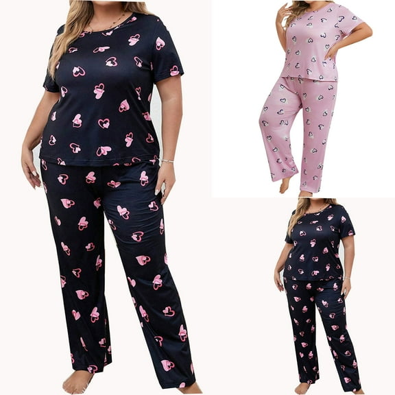 Weiqiqre Pajamas for Women Set Short Sleeve Pjs Set Button-Down Sleepwear Nightwear Loungewear