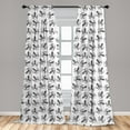 thumbnail image 5 of Ambesonne Octopus Curtains, Typographic Silhouettes, Pair of 28"x84", Black and White, 5 of 5