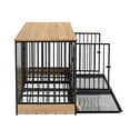 thumbnail image 7 of Pefilos XL Dog Crate Furniture with Two Combined Rooms, Double Dog Cage with Tray, MDF+Iron Material, Natural - for Medium/Large Dogs, 7 of 7