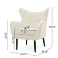 thumbnail image 6 of Noble House Simon Ivory Velvet Arm Accent Chair, 6 of 6