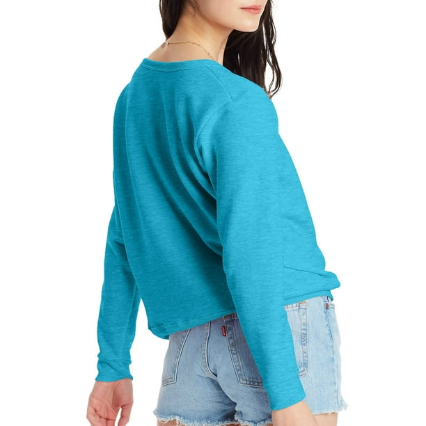Hanes Women's EcoSmart Crewneck Sweatshirt, Bold Blue Heather